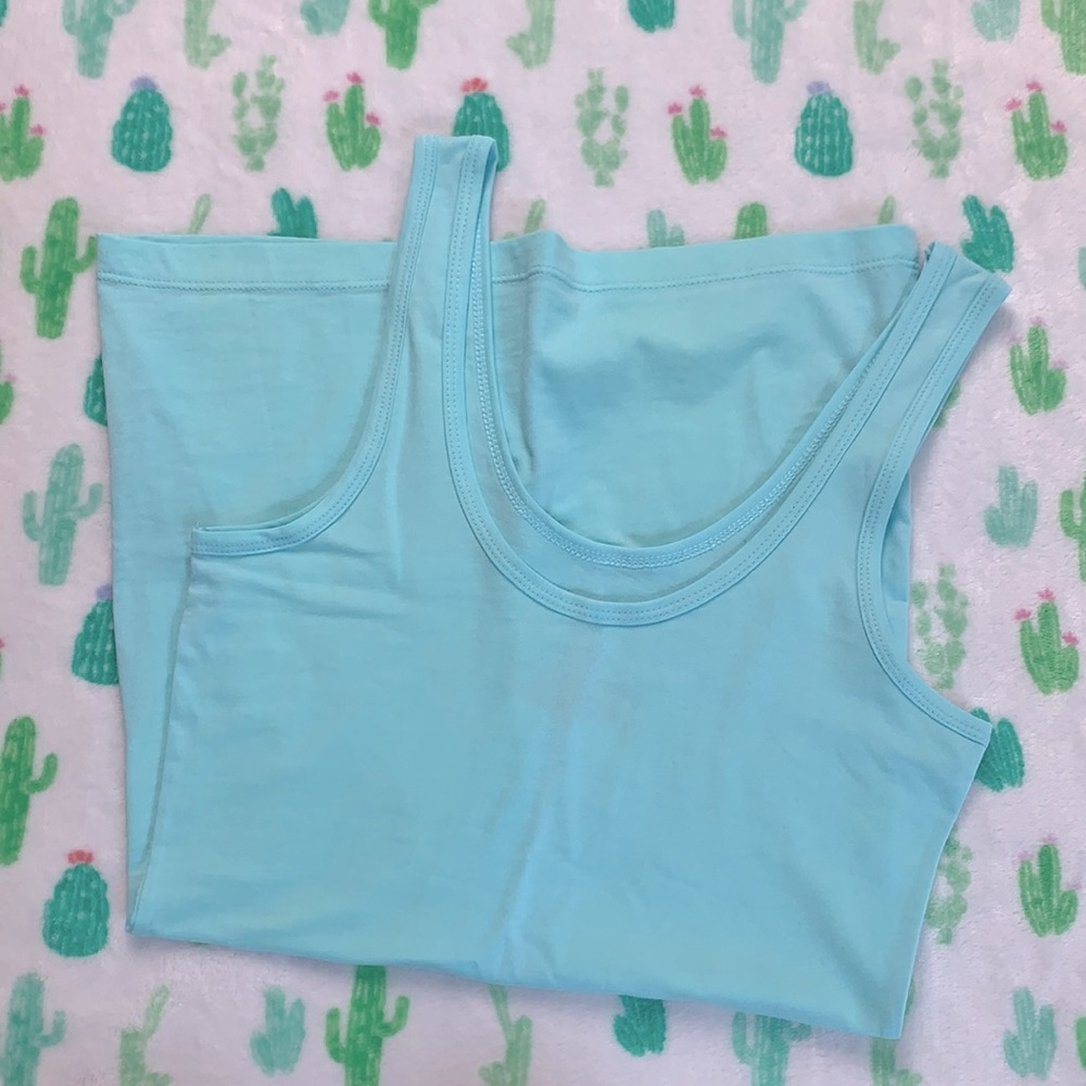 NWOT aqua blue basic tank top